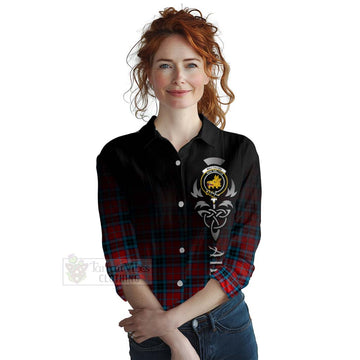 Tartan Vibes Clothing MacTavish (McTavish) Tartan Women's Casual Shirt Featuring Alba Gu Brath Family Crest Celtic Inspired