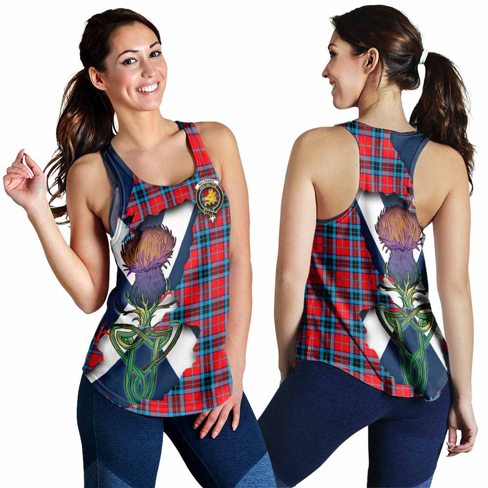 Tartan Vibes Clothing MacTavish (McTavish) Tartan Family Crest Women's Racerback Tanks Scottish Thistle Celtic Inspired
