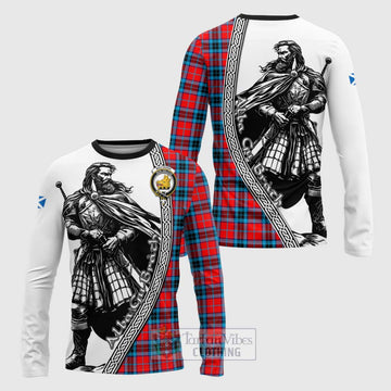 Tartan Vibes Clothing MacTavish (McTavish) Tartan Clan Crest Long Sleeve T-Shirt with Highlander Warrior Celtic Style