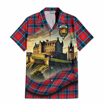 MacTavish (McTavish) Tartan Family Crest Hawaiian Shirt with Scottish Ancient Castle Style