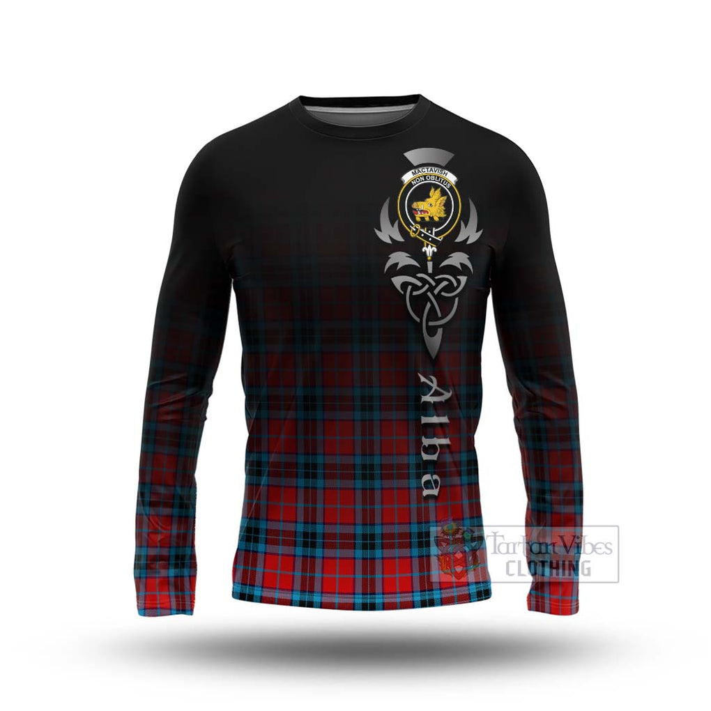 Tartan Vibes Clothing MacTavish (McTavish) Tartan Long Sleeve T-Shirt Featuring Alba Gu Brath Family Crest Celtic Inspired