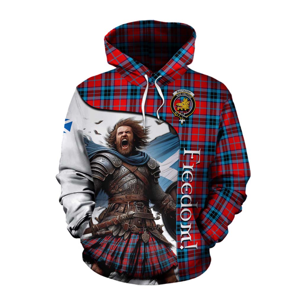 Tartan Vibes Clothing MacTavish (McTavish) Crest Tartan Cotton Hoodie Inspired by the Freedom of Scottish Warrior