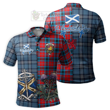 MacTavish (McTavish) Tartan Polo Shirt Happy St. Andrew's Day Half Tartan Style
