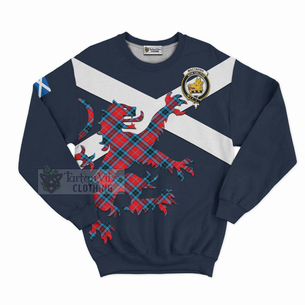 Tartan Vibes Clothing MacTavish (McTavish) Tartan Lion Rampant Sweatshirt – Proudly Display Your Heritage with Alba Gu Brath and Clan Name