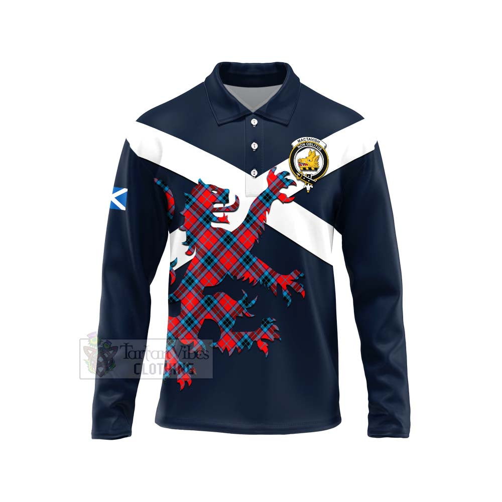 Tartan Vibes Clothing MacTavish (McTavish) Tartan Lion Rampant Long Sleeve Polo Shirt – Proudly Display Your Heritage with Alba Gu Brath and Clan Name