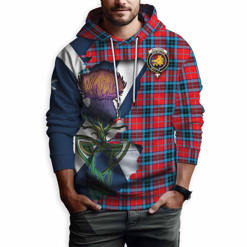 Tartan Vibes Clothing MacTavish (McTavish) Tartan Family Crest Hoodie Scottish Thistle Celtic Inspired