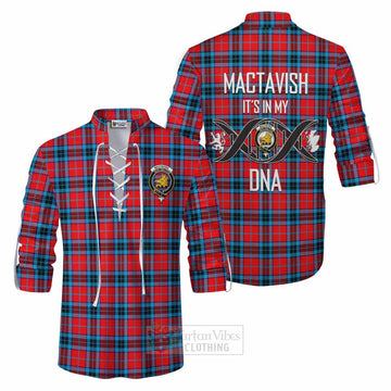 Tartan Vibes Clothing MacTavish (McTavish) Tartan Ghillie Kilt Shirt with Family Crest DNA In Me Style