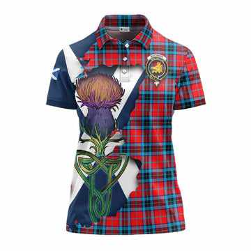 MacTavish (McTavish) Tartan Family Crest Women's Polo Shirt Scottish Thistle Celtic Inspired
