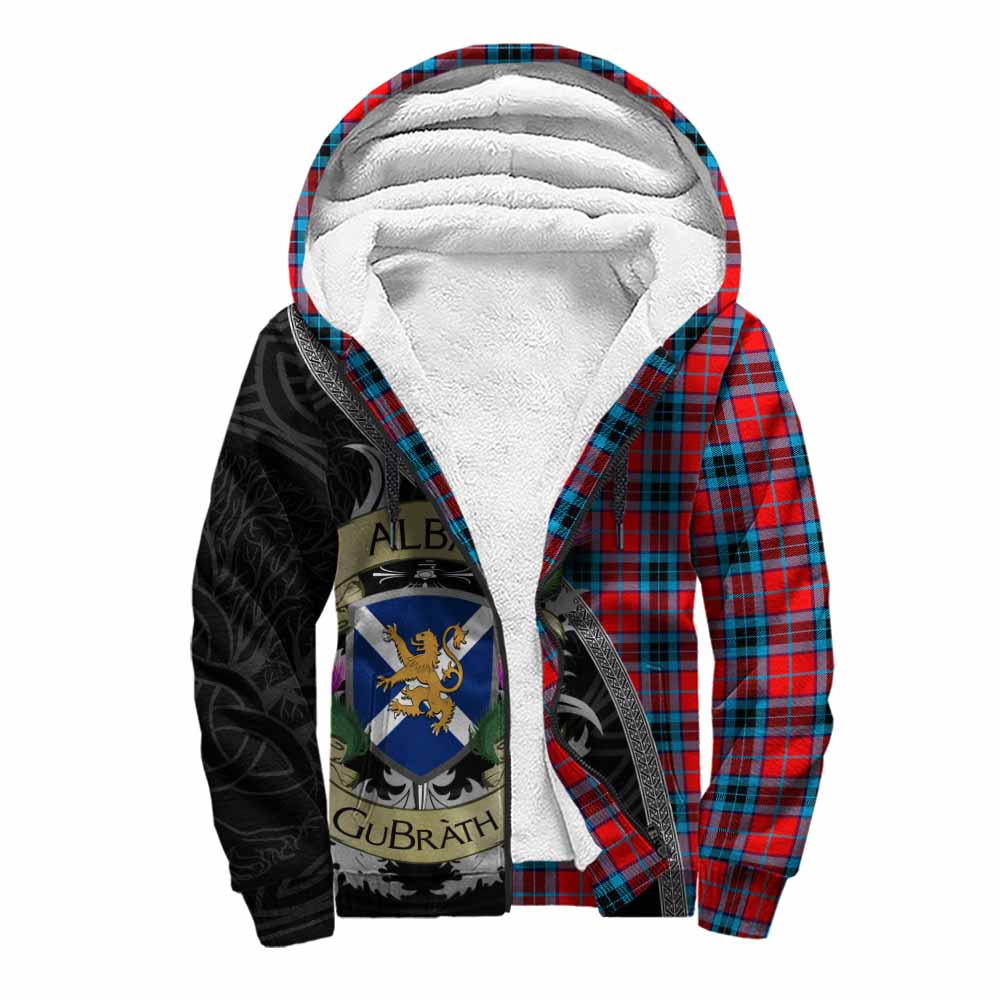 Tartan Vibes Clothing MacTavish (McTavish) Tartan Family Crest Sherpa Hoodie Lion Rampant Royal Thistle Shield Celtic Inspired