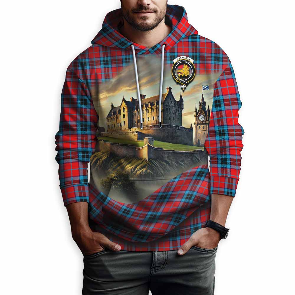 Tartan Vibes Clothing MacTavish (McTavish) Tartan Family Crest Hoodie with Scottish Ancient Castle Style