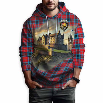 MacTavish (McTavish) Tartan Family Crest Hoodie with Scottish Ancient Castle Style