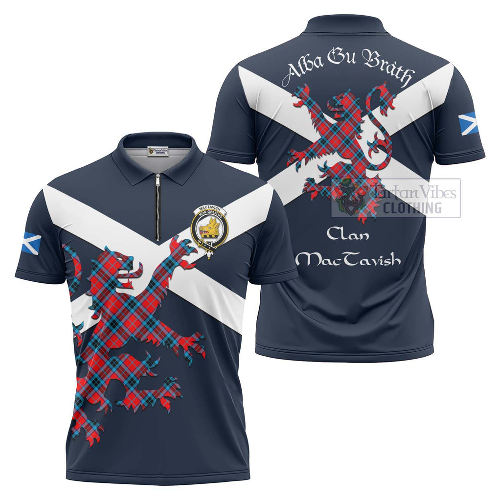 Tartan Vibes Clothing MacTavish (McTavish) Tartan Lion Rampant Zipper Polo Shirt – Proudly Display Your Heritage with Alba Gu Brath and Clan Name