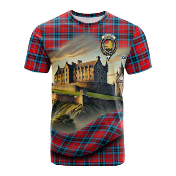 Tartan Vibes Clothing MacTavish (McTavish) Tartan Family Crest Cotton T-shirt with Scottish Ancient Castle Style