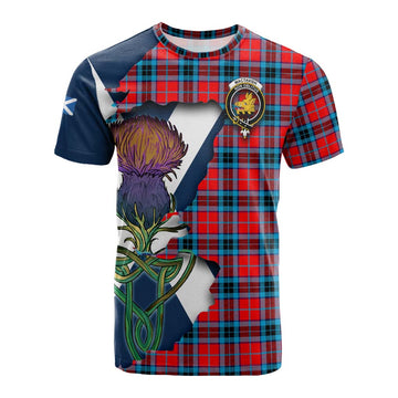 Tartan Vibes Clothing MacTavish (McTavish) Tartan Family Crest Cotton T-shirt Scottish Thistle Celtic Inspired