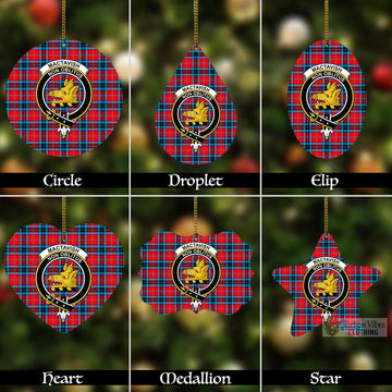 Tartan Vibes Clothing MacTavish (McTavish) Tartan Christmas Aluminium Ornament with Family Crest