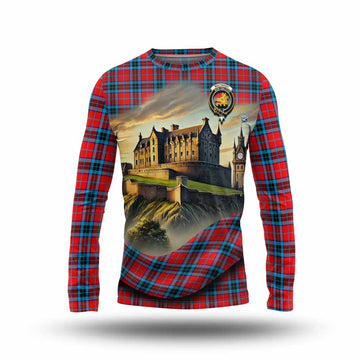 Tartan Vibes Clothing MacTavish (McTavish) Tartan Family Crest Long Sleeve T-Shirt with Scottish Ancient Castle Style