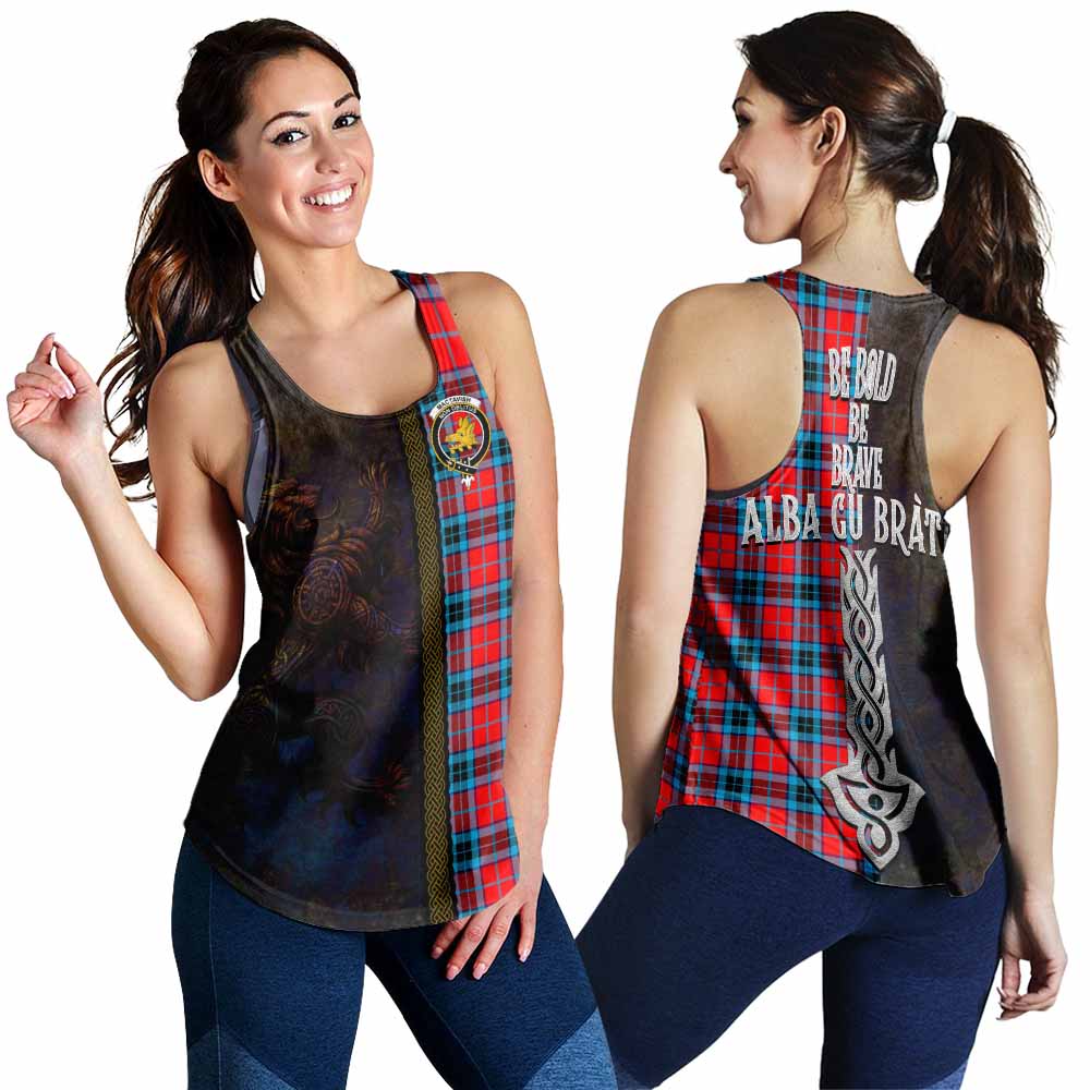 Tartan Vibes Clothing MacTavish (McTavish) Tartan Family Crest Women's Racerback Tanks Alba Gu Brath Be Brave Lion Ancient Style