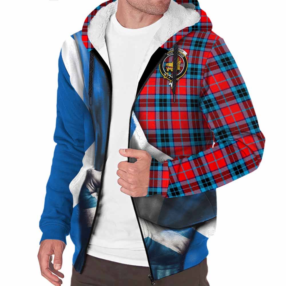 Tartan Vibes Clothing MacTavish (McTavish) Tartan Sherpa Hoodie with Family Crest Scotland Patriotic Style