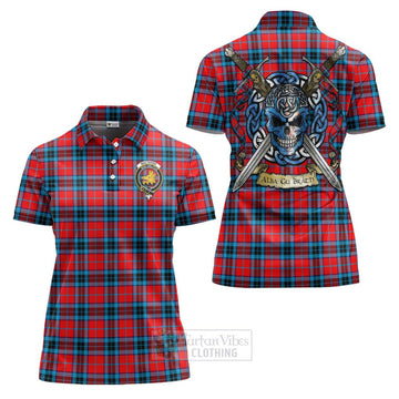 Tartan Vibes Clothing MacTavish (McTavish) Tartan Women's Polo Shirt with Family Crest Celtic Skull Style