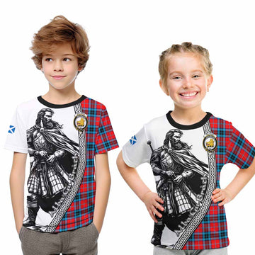 MacTavish (McTavish) Tartan Clan Crest Kid T-Shirt with Highlander Warrior Celtic Style