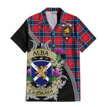 MacTavish (McTavish) Tartan Family Crest Hawaiian Shirt Lion Rampant Royal Thistle Shield Celtic Inspired