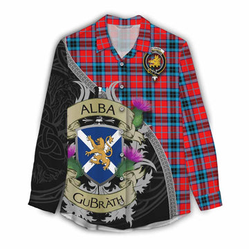 MacTavish (McTavish) Tartan Family Crest Women's Casual Shirt Lion Rampant Royal Thistle Shield Celtic Inspired
