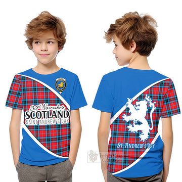 Tartan Vibes Clothing MacTavish (McTavish) Family Crest Tartan Kid T-Shirt Celebrate Saint Andrew's Day in Style