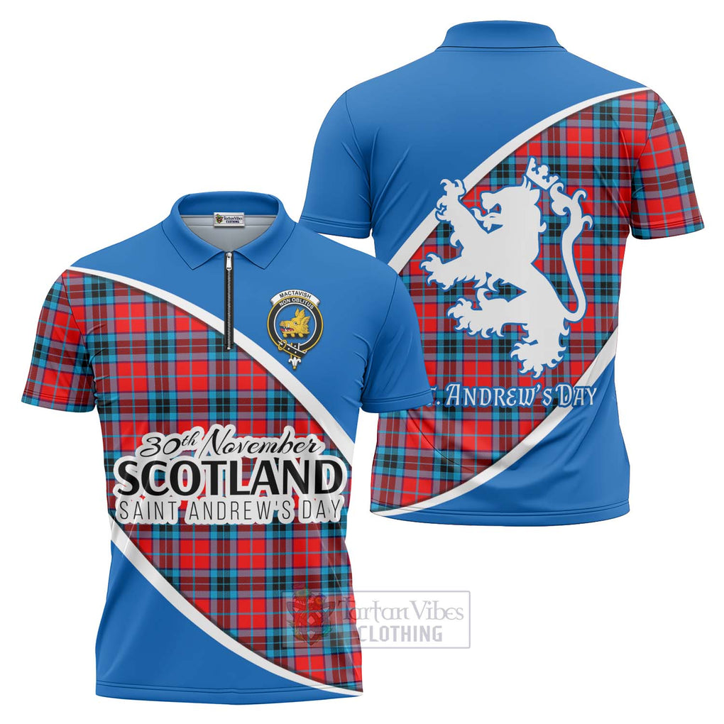 Tartan Vibes Clothing MacTavish (McTavish) Family Crest Tartan Zipper Polo Shirt Celebrate Saint Andrew's Day in Style