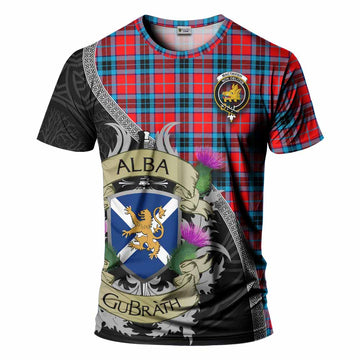 Tartan Vibes Clothing MacTavish (McTavish) Tartan Family Crest T-Shirt Lion Rampant Royal Thistle Shield Celtic Inspired
