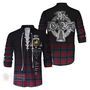 Tartan Vibes Clothing MacTavish (McTavish) Tartan Ghillie Kilt Shirt Featuring Alba Gu Brath Family Crest Celtic Inspired