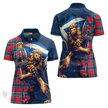 Tartan Vibes Clothing MacTavish (McTavish) Tartan Family Crest Women's Polo Shirt with Scottish Majestic Lion
