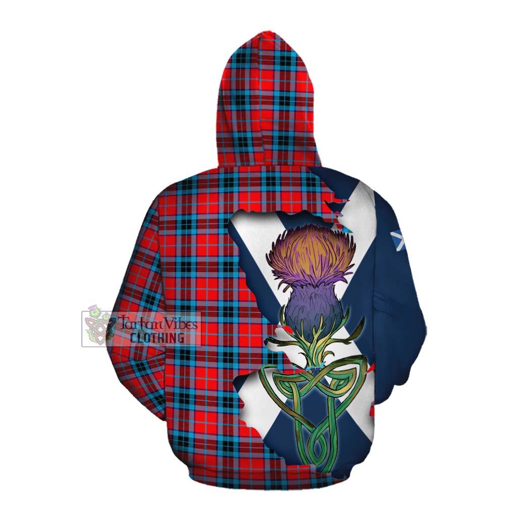 Tartan Vibes Clothing MacTavish (McTavish) Tartan Family Crest Cotton Hoodie Scottish Thistle Celtic Inspired