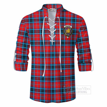 Tartan Vibes Clothing MacTavish (McTavish) Tartan Ghillie Kilt Shirt with Family Crest DNA In Me Style
