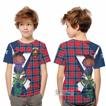 MacTavish (McTavish) Tartan Family Crest Kid T-Shirt Scottish Thistle Celtic Inspired