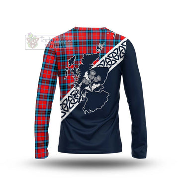 Tartan Vibes Clothing MacTavish (McTavish) Tartan Long Sleeve T-Shirt Featuring Thistle and Scotland Map