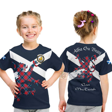 Tartan Vibes Clothing MacTavish (McTavish) Tartan Lion Rampant Kid T-Shirt – Proudly Display Your Heritage with Alba Gu Brath and Clan Name