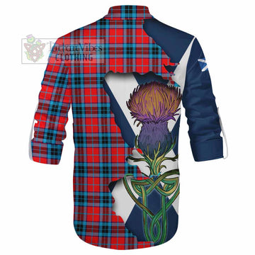Tartan Vibes Clothing MacTavish (McTavish) Tartan Family Crest Ghillie Kilt Shirt Scottish Thistle Celtic Inspired