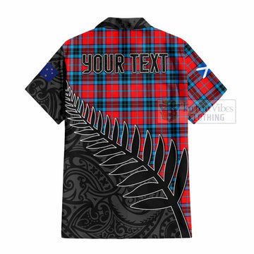MacTavish (McTavish) Crest Tartan Hawaiian Shirt with New Zealand Silver Fern Half Style