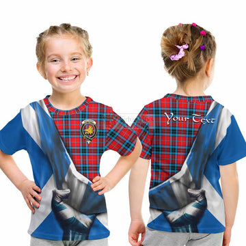 MacTavish (McTavish) Tartan Kid T-Shirt with Family Crest Scotland Patriotic Style