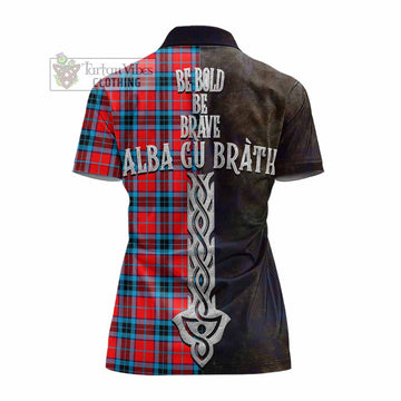 MacTavish (McTavish) Tartan Family Crest Women's Polo Shirt Alba Gu Brath Be Brave Lion Ancient Style