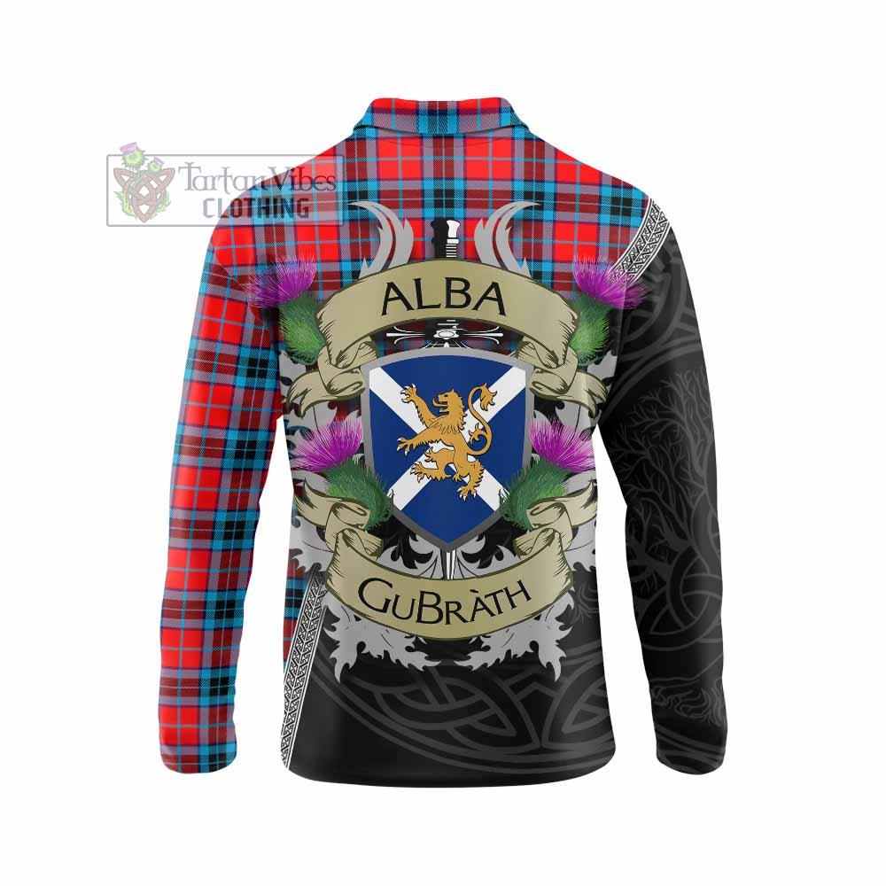 Tartan Vibes Clothing MacTavish (McTavish) Tartan Family Crest Long Sleeve Polo Shirt Lion Rampant Royal Thistle Shield Celtic Inspired