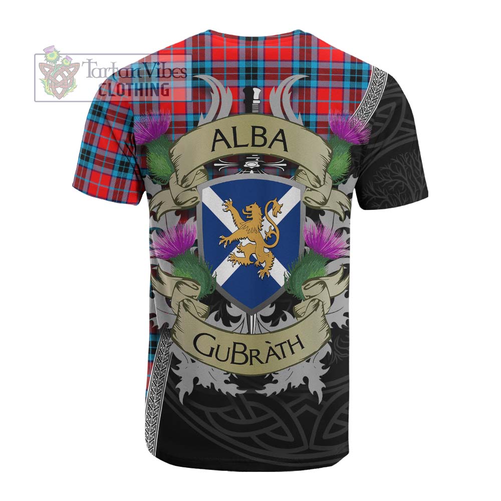 Tartan Vibes Clothing MacTavish (McTavish) Tartan Family Crest Cotton T-shirt Lion Rampant Royal Thistle Shield Celtic Inspired