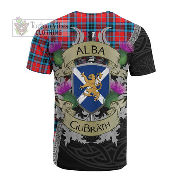 Tartan Vibes Clothing MacTavish (McTavish) Tartan Family Crest Cotton T-shirt Lion Rampant Royal Thistle Shield Celtic Inspired