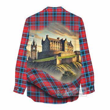 MacTavish (McTavish) Tartan Family Crest Women's Casual Shirt with Scottish Ancient Castle Style