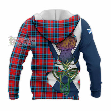 MacTavish (McTavish) Tartan Family Crest Knitted Hoodie Scottish Thistle Celtic Inspired