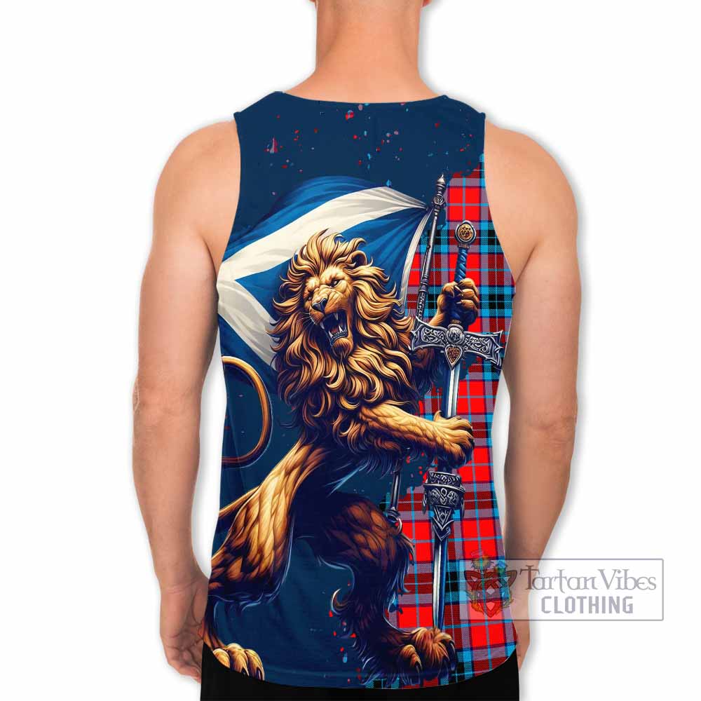 Tartan Vibes Clothing MacTavish (McTavish) Tartan Family Crest Men's Tank Top with Scottish Majestic Lion