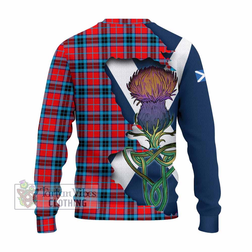 Tartan Vibes Clothing MacTavish (McTavish) Tartan Family Crest Knitted Sweater Scottish Thistle Celtic Inspired