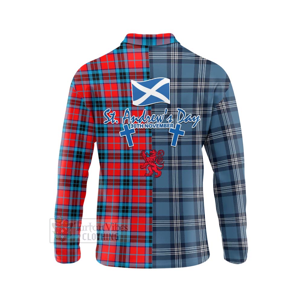 Tartan Vibes Clothing MacTavish (McTavish) Tartan Long Sleeve Polo Shirt Happy St. Andrew's Day Half Tartan Style