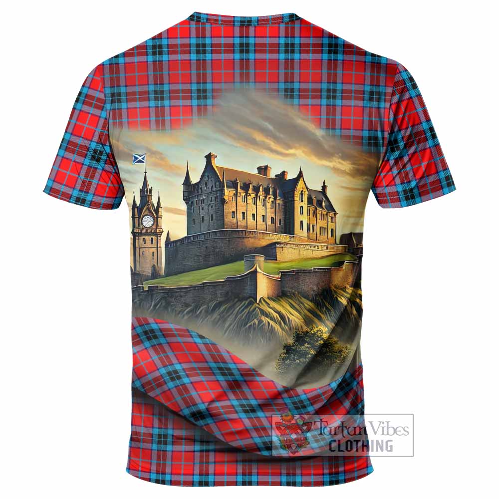 Tartan Vibes Clothing MacTavish (McTavish) Tartan Family Crest T-Shirt with Scottish Ancient Castle Stype