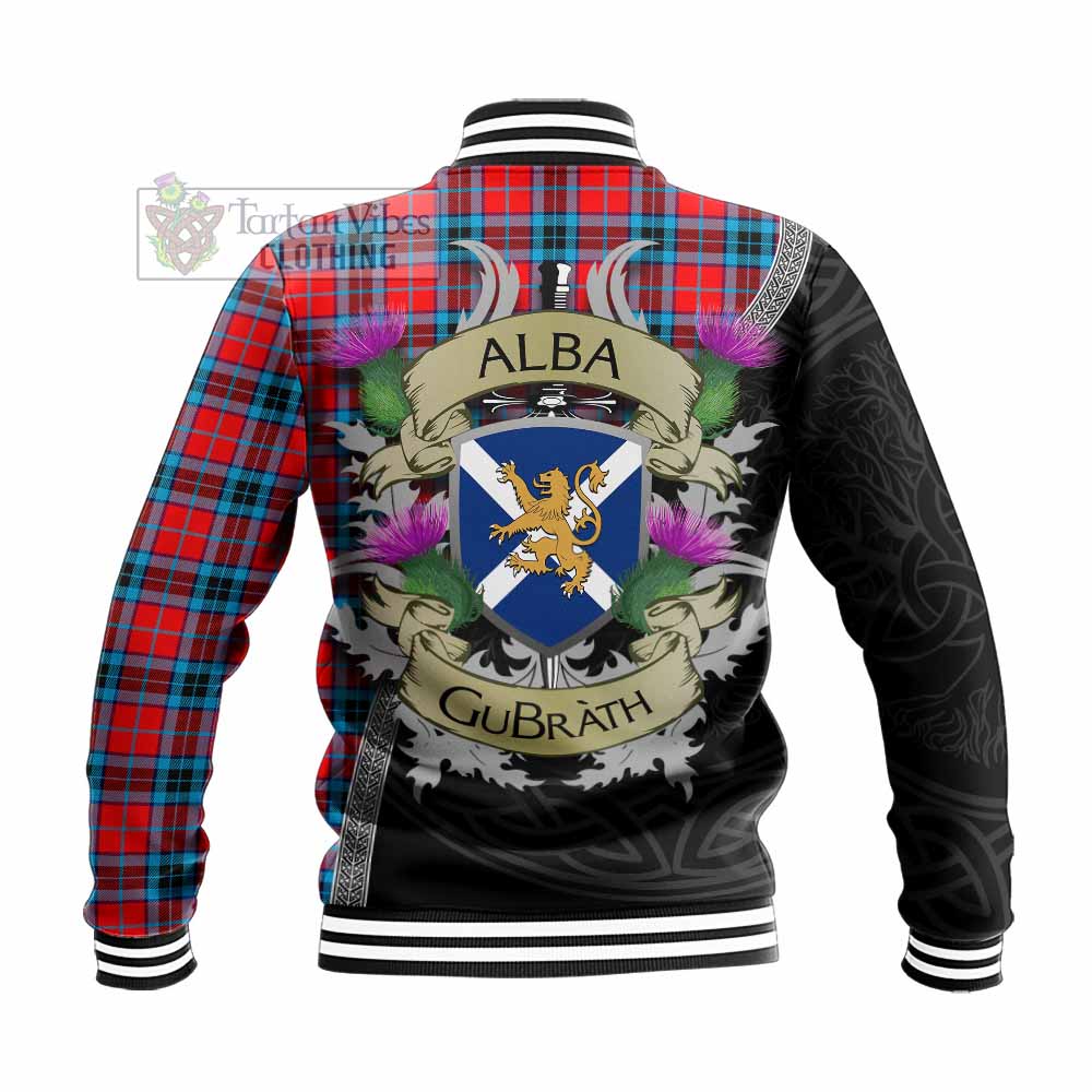 Tartan Vibes Clothing MacTavish (McTavish) Tartan Family Crest Baseball Jacket Lion Rampant Royal Thistle Shield Celtic Inspired